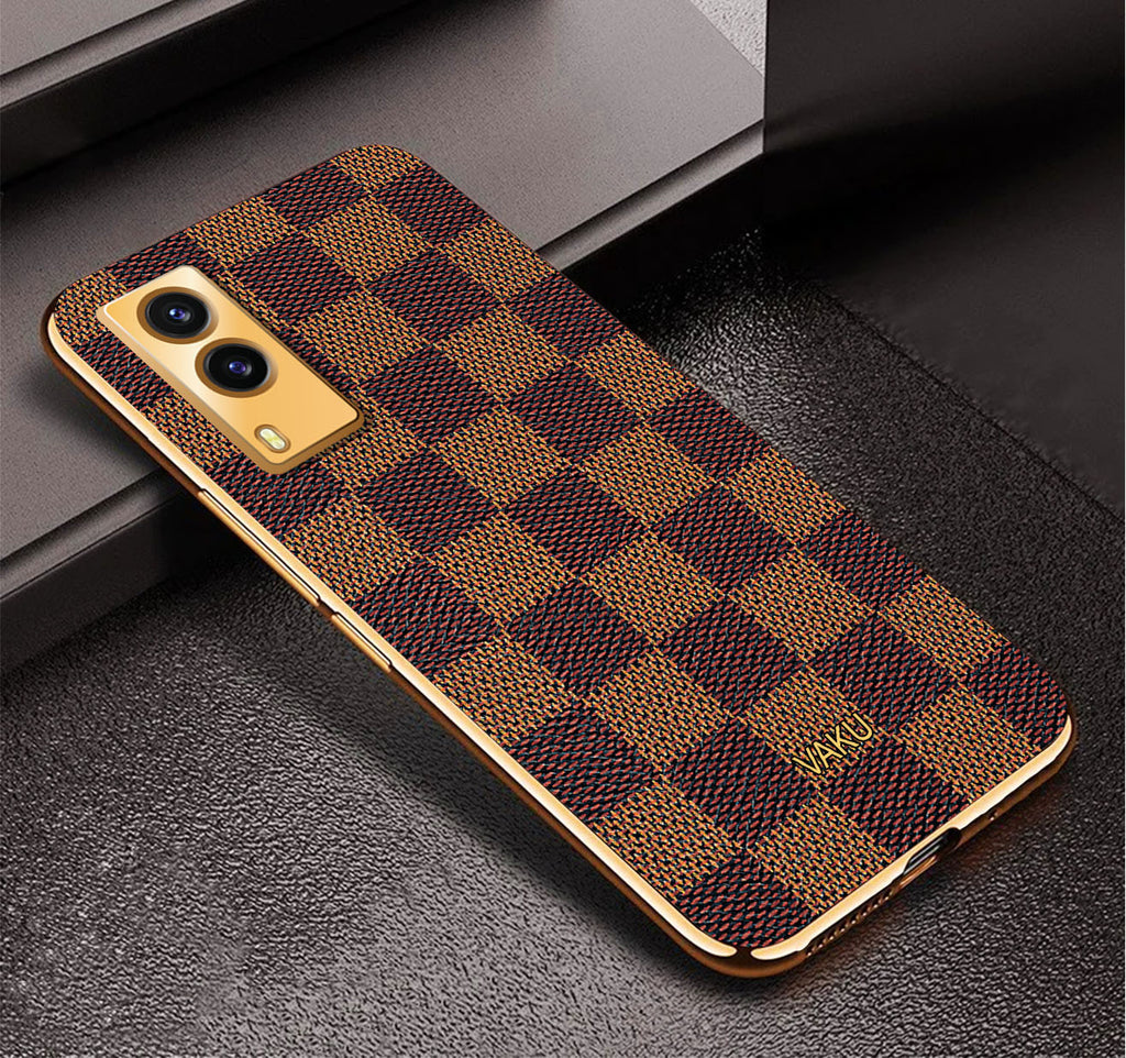 Vaku ® Vivo V21e 5G Cheron Leather Electroplated Soft TPU Back Cover