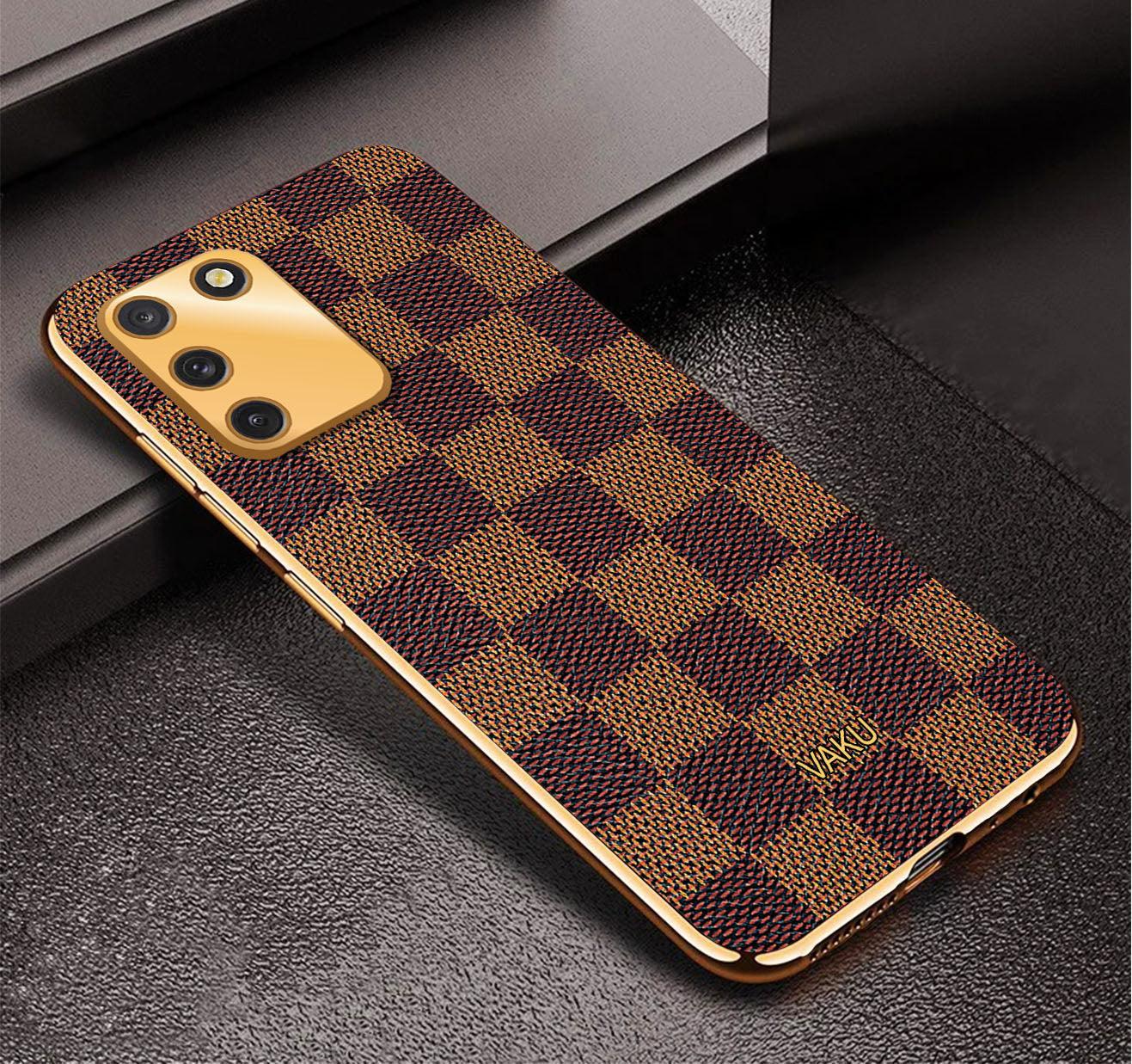 Vaku® Samsung Galaxy S10 lite Cheron Series Leather Stitched Gold