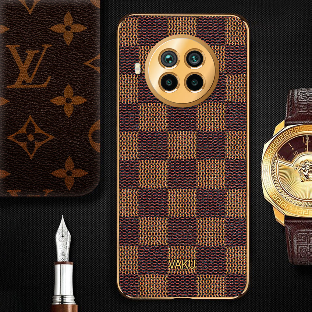 Soft LV Leather Back Case Cover For Iphone 13