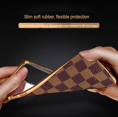 Vaku ® Oppo A74 4G Cheron Leather Stitched Gold Electroplated Soft TPU –
