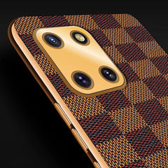 Vaku ® Samsung Galaxy Note 10 Lite Skylar Leather Pattern Gold  Electroplated Soft TPU Back Cover - Galaxy Note 10 Lite - Samsung - Mobile  / Tablet - Screen Guards India