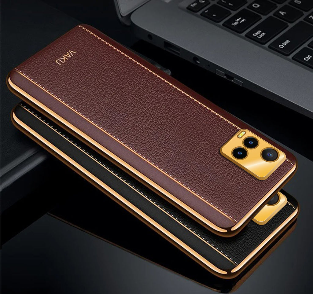 Vivo Y21T Back Cover Gold plated Cover - Supreme LV Mix
