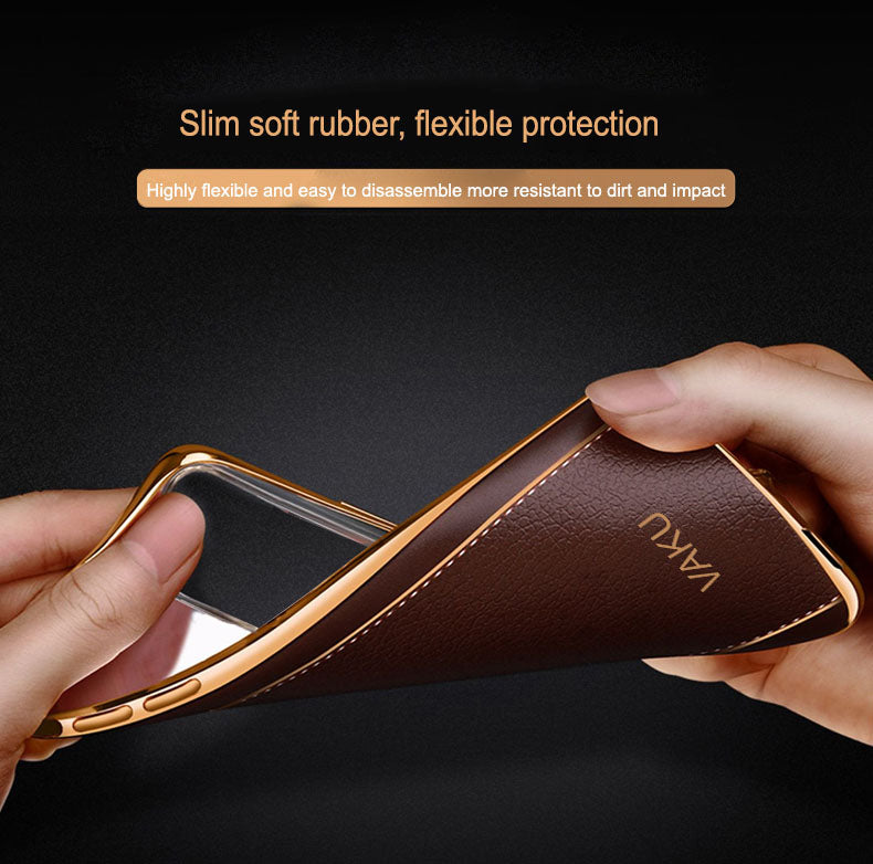 Vaku ® Samsung Galaxy M02s Cheron Series Leather Stitched Gold Electro –